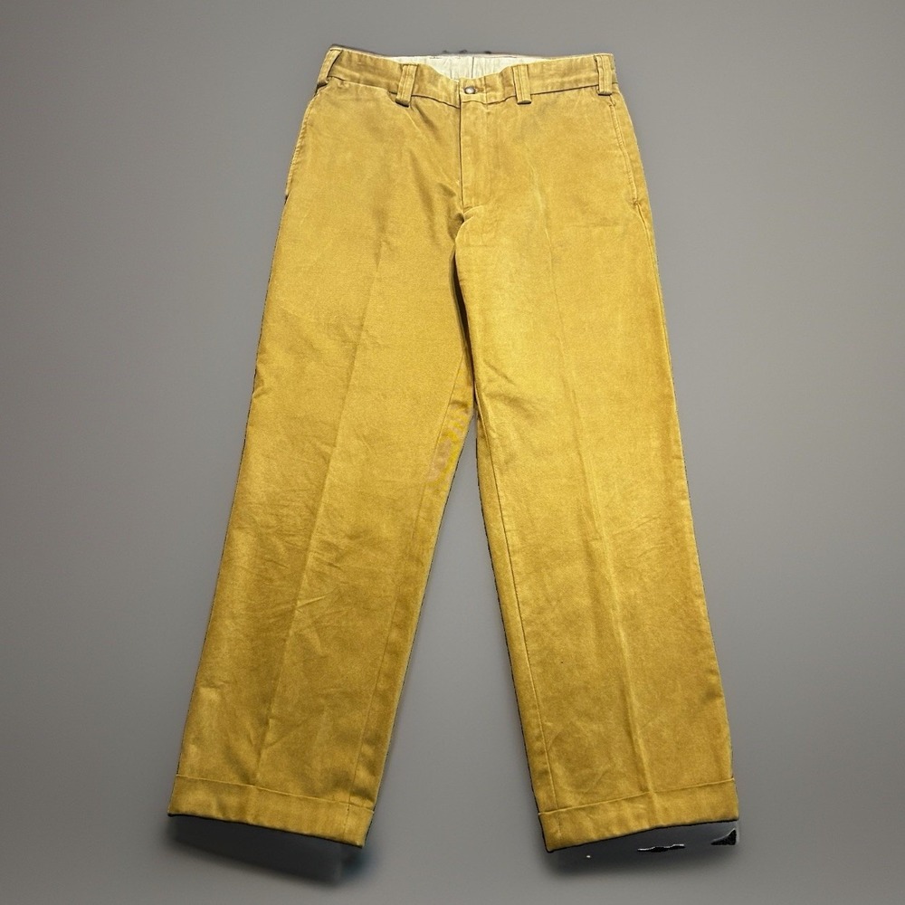 VINTAGE Bills Khakis M2 Trousers 33 Mens Mustard Classic Fit Made in USA
